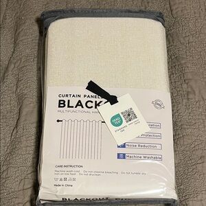 New 100% Blackout Shield Linen Blackout Curtains 84”x50” pair cream